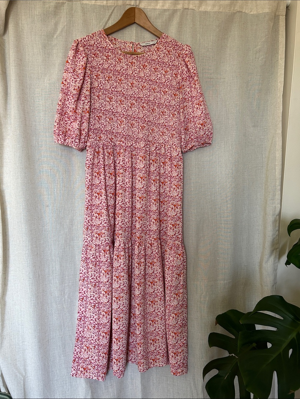 Floral Maxi Dress with Puff Sleeves and Smocked Bodice